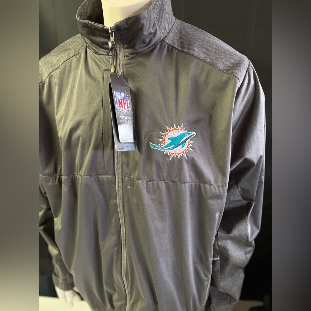 New mens XL Antigua Revolve Miami Dolphins medium weight full zip jacket